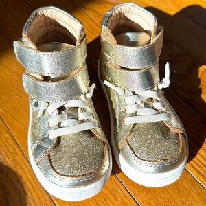 Old soles GOLD high top sneakers 
Size 24 Australian